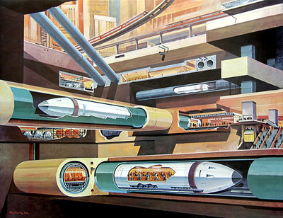 German Futurist Klaus Bürgle -  future subway system from 1967