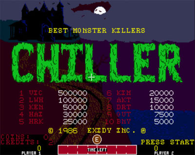 Chiller - 1986 - Exidy Inc.