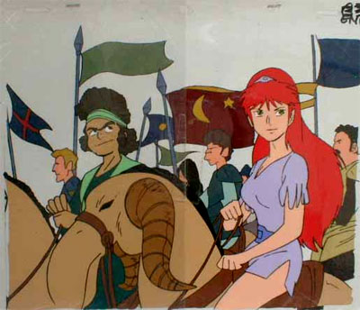 Animation cel painting from Panzer World Galient