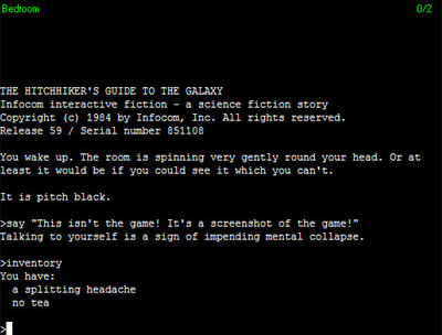 The Hitchhiker's Guide to the Galaxy Text Adventure