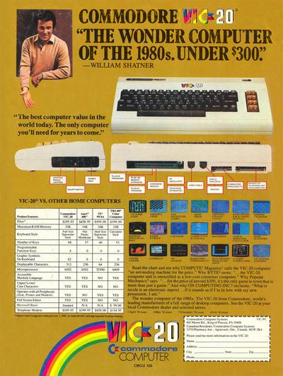 Commodore Kirk: William Shatner Sells a Vic20