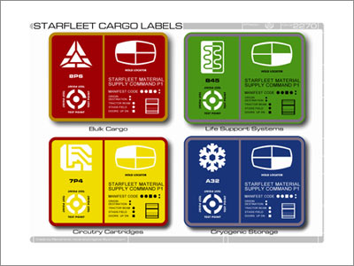 Starfleet cargo labels