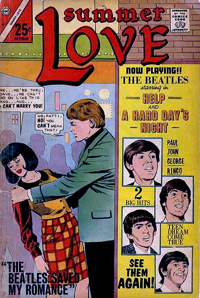 Forty years ago fangirls were going through a Beatlemania phase as seen in the above comic book 'Summer Love' published by Charlton Comics in 1966. For just twenty five cents you can learn how 