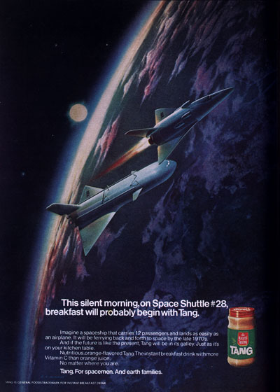Tang Ad 1971 - Space Shuttle Concept Art by H. K. Wimmer