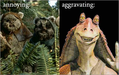 Two Word Reviews: Ewoks vs. Jar Jar (Star Wars)