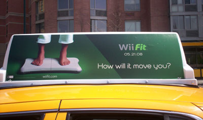 Wii Fit on Yellow Cabs in NYC