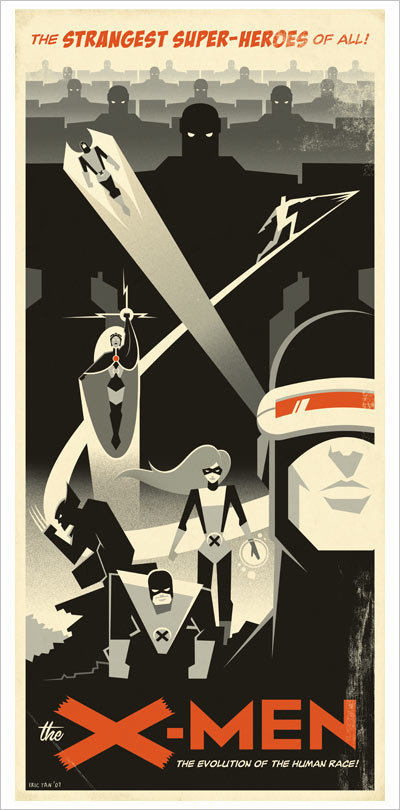 X-Men Art Deco Poster by Eric Tan