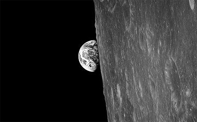 1968: The first Earthrise to be witnessed by a human
