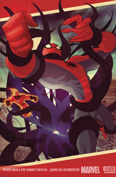 Spiderman & The Human Torch in...!Bahia De Los Muertos! - Cover Illustration by Jaun Doe