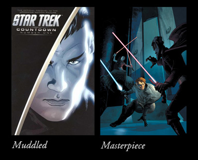 Star Trek: Countdown's first issue vs. Star Wars: The Clone Wars #5 