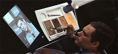 2001: a space odyssey: Flat screen TV device.