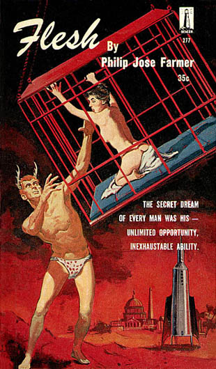 Flesh by by Philip Jose Farmer, Galaxy-Beacon 277, 1960 first printing, illustration by Gerald McConnell