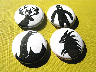 Cryptid Silhouettes Pin Pack - Loch Ness, Bigfoot, Chupacabra, Jackalope