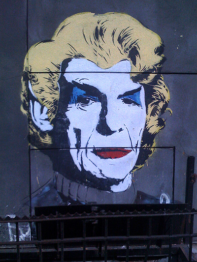 Spock Stenciled Street Art: Spotted at Kenmare and Mott in NYC, the artist may be Nick Walker