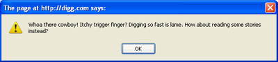 Itchy Trigger Finger warning on Digg