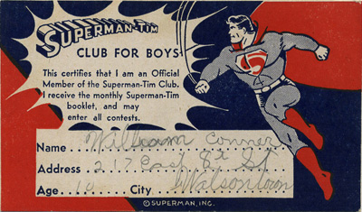 Superman-Tim Membership Card Front