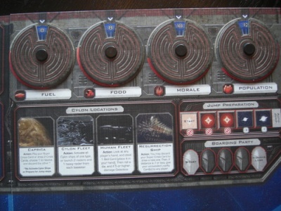 Resource wheels for Battlestar Galatica board game