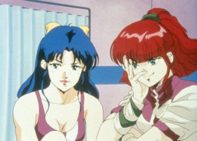The girls look at Noriko with disgust for being a terrible pilot