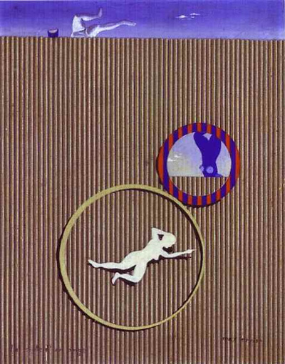 Max Ernst. The Fall of an Angel / La Chute d'un ange. Collage and oil on paper. 44 x 34 cm Max Ernst. The Fall of an Angel / La Chute d'un ange. Collage and oil on paper. 44 x 34 cm