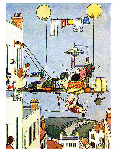 An illustration by W. Heath Robinson