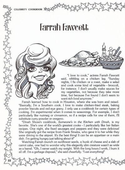 Farrah Fawcett: Celebrity Cookbook, 1981 