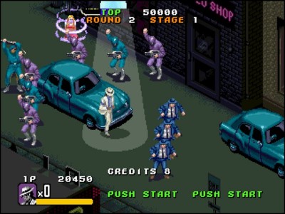 Screenshot from Michael Jackson's Moonwalker Sega game from 1990