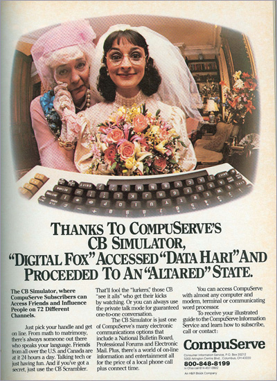 CompuServe ad which features a CB Simulator