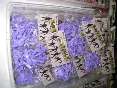 Toy Break's big boss and their very successful zombie release. These are just like the small plastic army soldiers we played with as kids except these are Zombies instead. I got a few packets in each colorway (favorite is nuclear purple). 