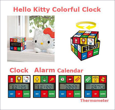 Hello Kitty Colorful Clock