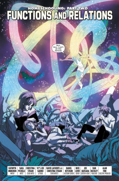 Runaways #12 featuring artwork by Sara Pichelli