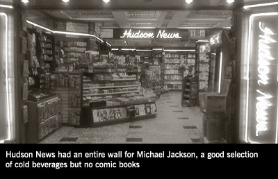 Hudson News: The news is that you'll be lucky to find a comic book here!