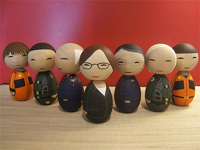 Battlestar Galactica Kokeshi dolls