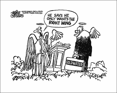 Barry Goldwater farewell cartoon by Mike Peters