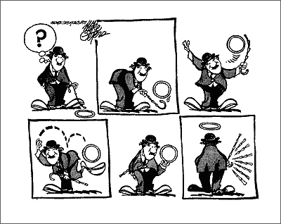 Charlie Chaplin farewell cartoon by Mike Peters