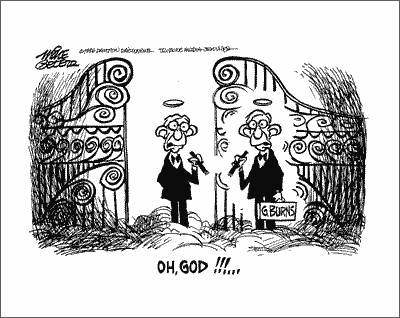 George Burns farewell cartoon by Mike Peters George Burns farewell cartoon by Mike Peters
