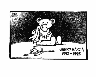 Jerry Garcia farewell cartoon by Mike Peters