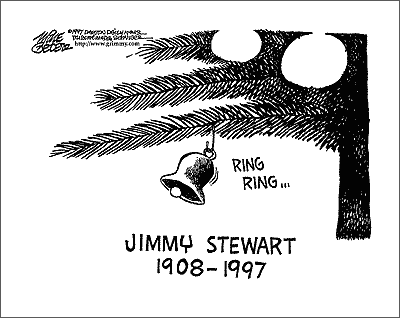Jimmy Stewart farewell cartoon by Mike Peters