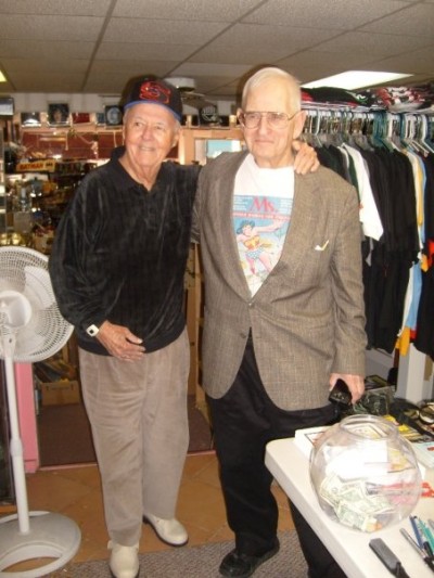 Illustrator Joe Sinnott with Pete Marston, the son of Wonder Woman creator William Moulton Marston