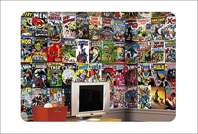Marvel Comic Book Chair Rail Prepasted Wall Mural