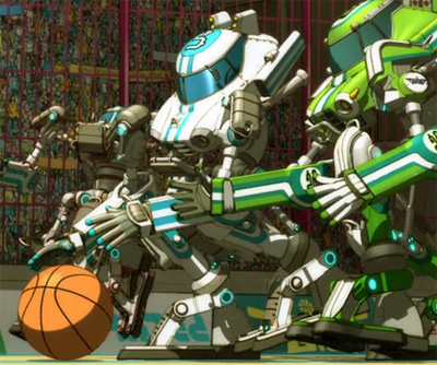 Basquash! robots playing basketball — because the mecha is so cheap!