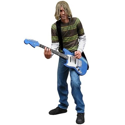 Kurt Cobain 7 inch Action Figure with Skyblue Guitar by NECA