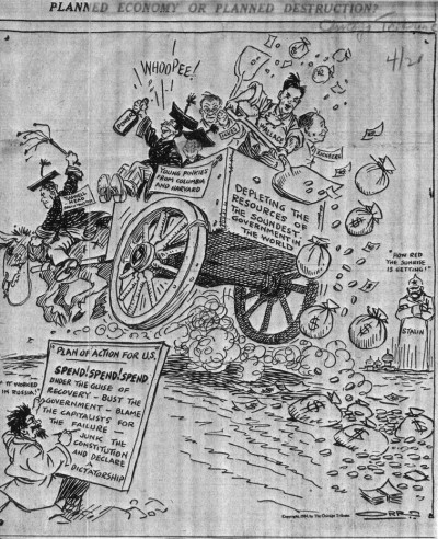 A political cartoon on government spending by Carey Orr (1915-1937)
