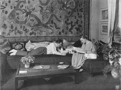 Fritz Lang and his wife Thea von Harbou in their Berlin apartment, 1923 or 1924