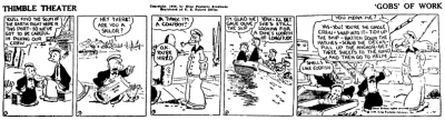 The first appearance of Popeye in 1929 by Elzie Crisler Segar.