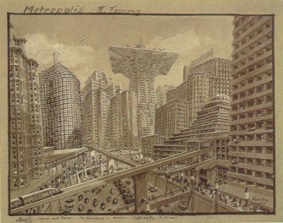 Metropolis: Preproduction drawing by Erich Kettelhut