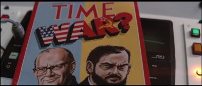Time magazine cover from the film 2010 which features Clarke and Kubrick