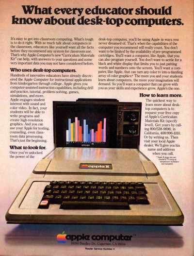 An ad for the Apple II