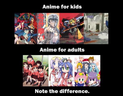 Anime for Kids, Anime for Adults: Note the Difference