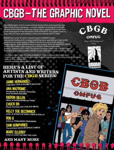 CBGB the Comic Book: Promo material