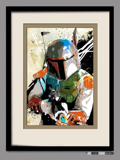 Star Wars BOBA FETT Pop Art style fan art illustration by Doc Martin 